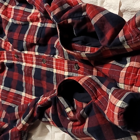 EDDIE BAUER 100% COTTON LINED BUTTON UP HOODIE JACKET SHIRT 3 POCKETS WOMENS SM - Picture 7 of 13